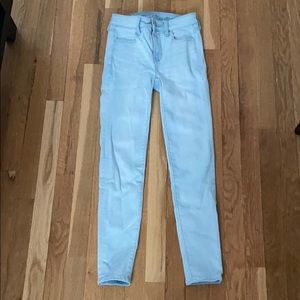 brand new light wash jeans